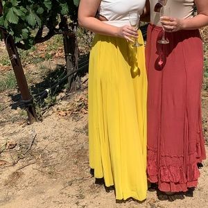 Yellow maxi skirt